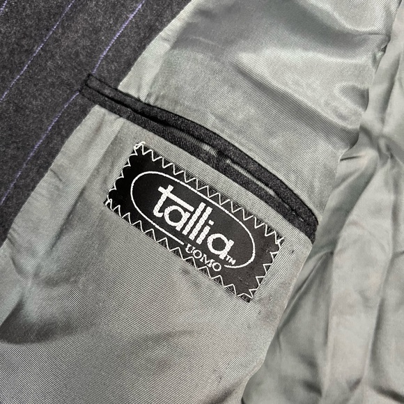 Tallia Grey w/ Purple Pinstripe Double Breasted Suit 52L - Picture 4 of 8